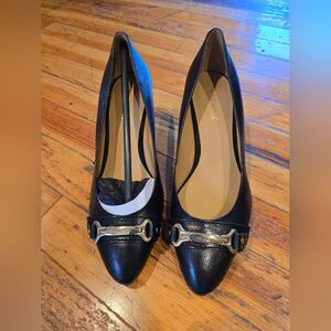 Nine West Black Leather Wedges